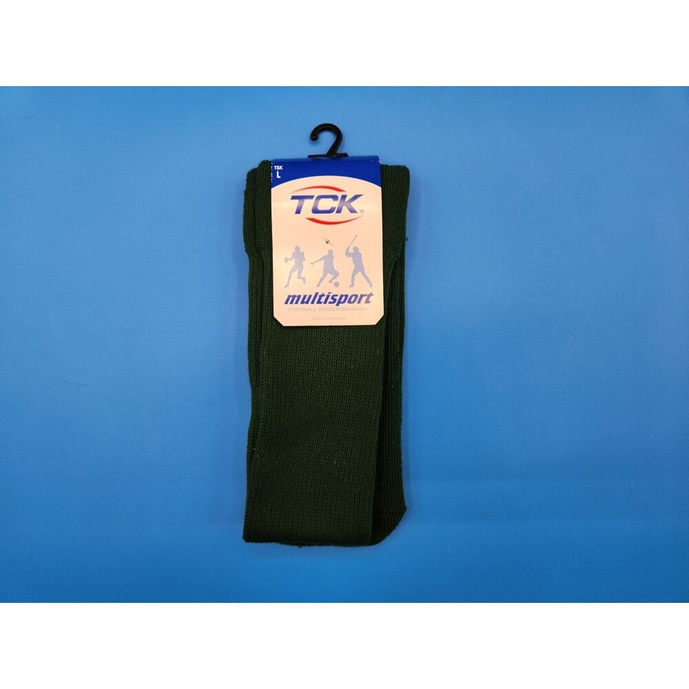 TCK  Baseball Football Soccer Tube Sock Dark Green Size Large New With Tag